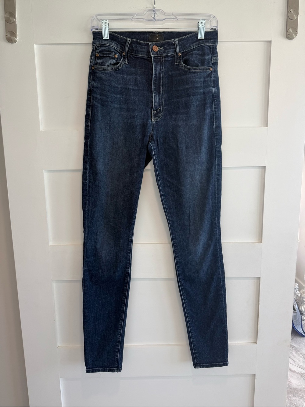 MOTHER Dark Indigo Skinny Jeans, The Super Swooner - size 28